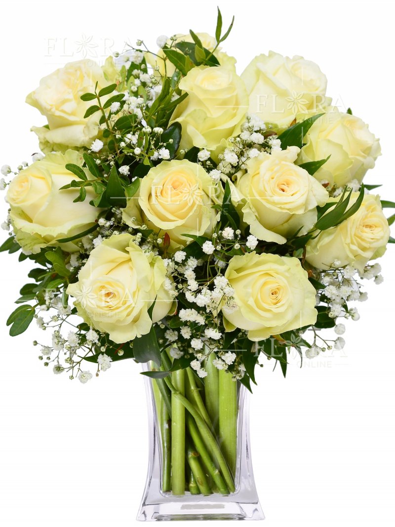 Biele ruže: kvety online