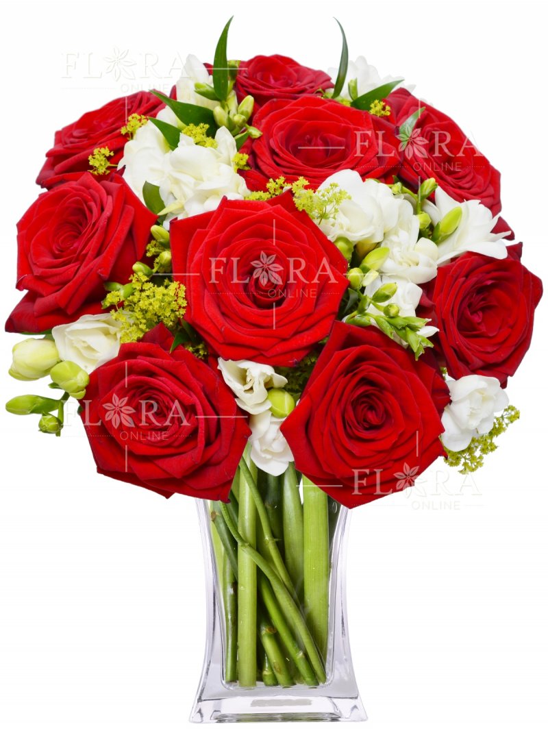 Roses + freesia: flower delivery