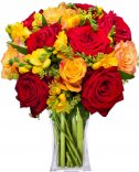 Roses + freesia: flower delivery